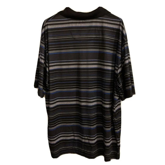 Ben Hogan Performance Polo Shirt 2XL Black‎ Blue Stripe Golf Short Sleeve - Picture 2 of 4